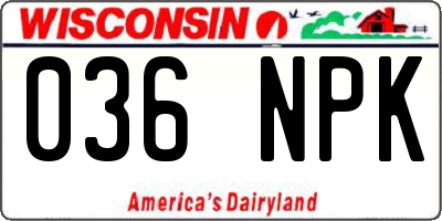 WI license plate 036NPK