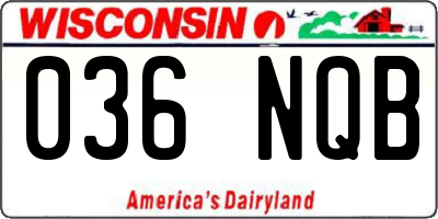 WI license plate 036NQB