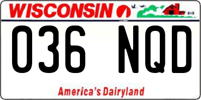 WI license plate 036NQD