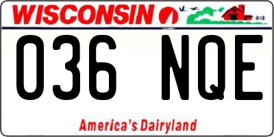 WI license plate 036NQE