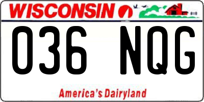 WI license plate 036NQG