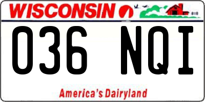 WI license plate 036NQI