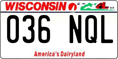 WI license plate 036NQL