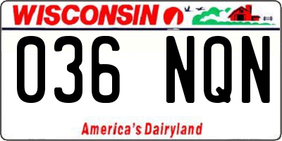 WI license plate 036NQN