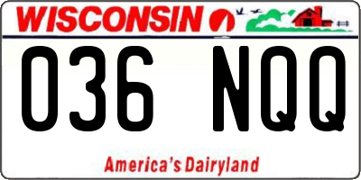 WI license plate 036NQQ