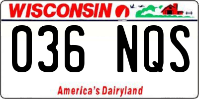 WI license plate 036NQS
