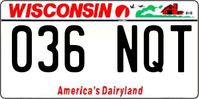 WI license plate 036NQT