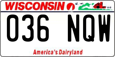 WI license plate 036NQW