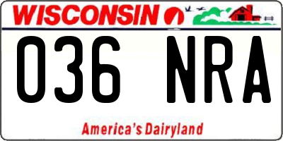 WI license plate 036NRA