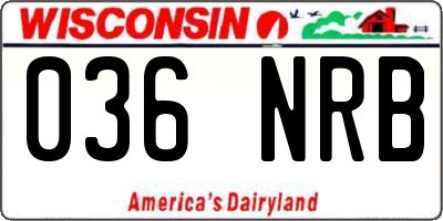 WI license plate 036NRB