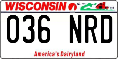 WI license plate 036NRD