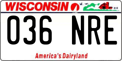WI license plate 036NRE