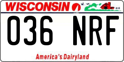 WI license plate 036NRF