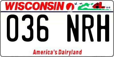 WI license plate 036NRH