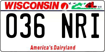 WI license plate 036NRI