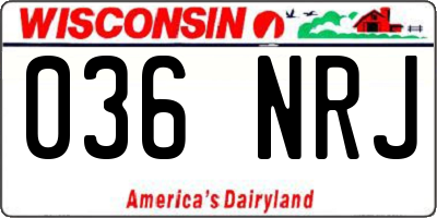 WI license plate 036NRJ
