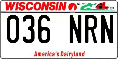 WI license plate 036NRN