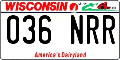 WI license plate 036NRR