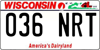WI license plate 036NRT