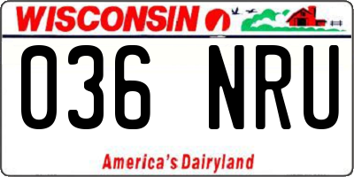 WI license plate 036NRU