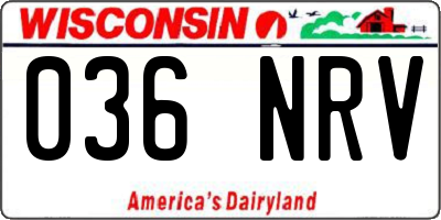 WI license plate 036NRV