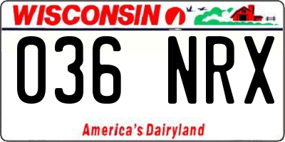 WI license plate 036NRX