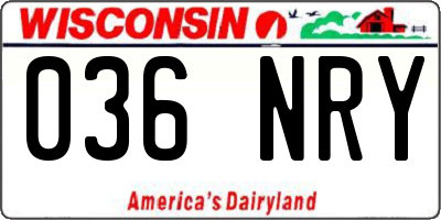 WI license plate 036NRY