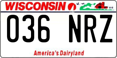 WI license plate 036NRZ