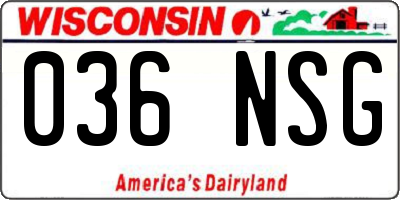 WI license plate 036NSG