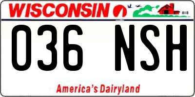 WI license plate 036NSH