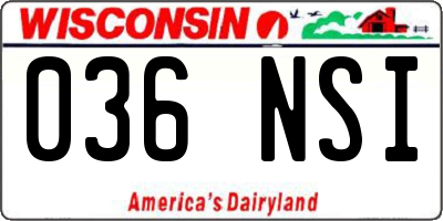 WI license plate 036NSI