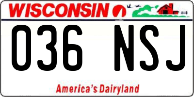 WI license plate 036NSJ