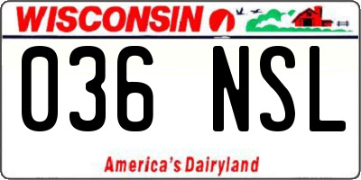 WI license plate 036NSL
