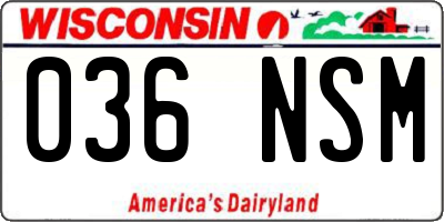 WI license plate 036NSM