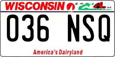 WI license plate 036NSQ