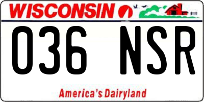 WI license plate 036NSR