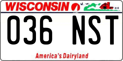 WI license plate 036NST