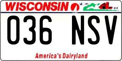 WI license plate 036NSV