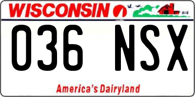 WI license plate 036NSX