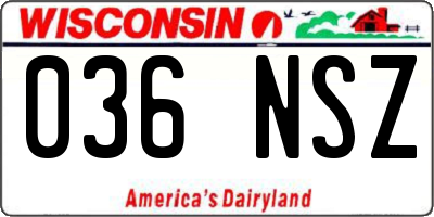 WI license plate 036NSZ