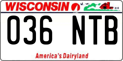 WI license plate 036NTB