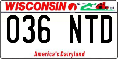 WI license plate 036NTD