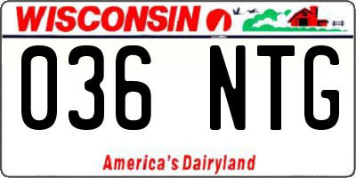 WI license plate 036NTG