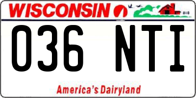 WI license plate 036NTI