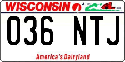 WI license plate 036NTJ