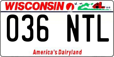 WI license plate 036NTL