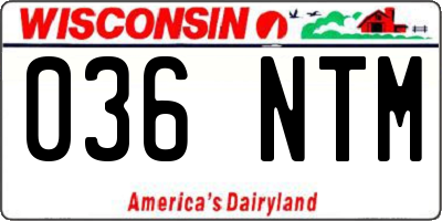 WI license plate 036NTM