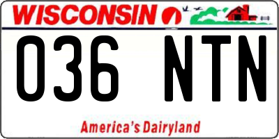 WI license plate 036NTN