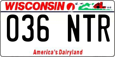 WI license plate 036NTR