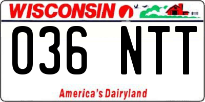 WI license plate 036NTT
